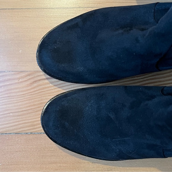 Anthropologie Black Micro Suede Tall Boots - Picture 7 of 9